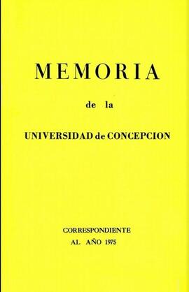 Memoria de la Universidad de Concepción correspondiente al año 1975.