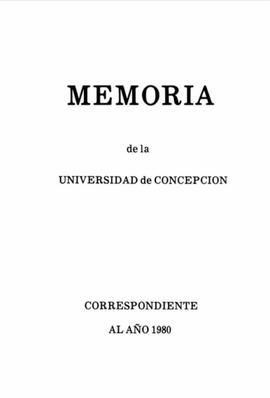 Memoria de la Universidad de Concepción correspondiente al año 1980.