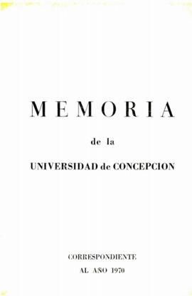 Memoria de la Universidad de Concepción correspondiente al año 1969.