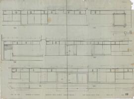 Plano de ventanales de aluminio del  primer piso de la Casa del Arte José Clemente Orozco.
