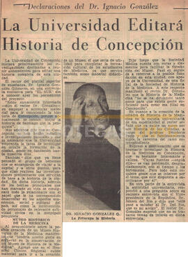 La Universidad editará historia de Concepción.