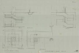 Plano de la obra gruesa de la Escalera N°3 de la Pinacoteca de la Casa del Arte José Clemente Orozco.
