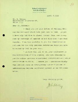 Comentarios de John Dewey a Enrique Molina