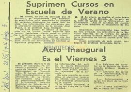 Suprimen cursos en Escuela de Verano