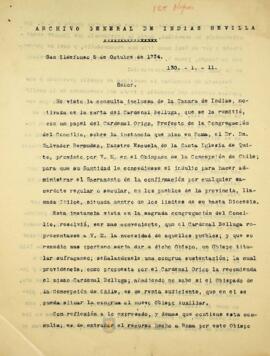 Sobre la petición de un obispo auxiliar en el obispado de Concepción que pueda dar los sacramentos en Chiloé