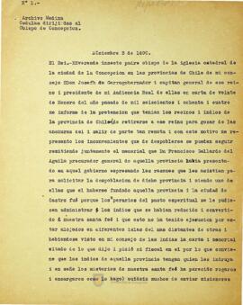 Sobre el despoblamiento de la isla de Chiloé y petición de envío de misioneros