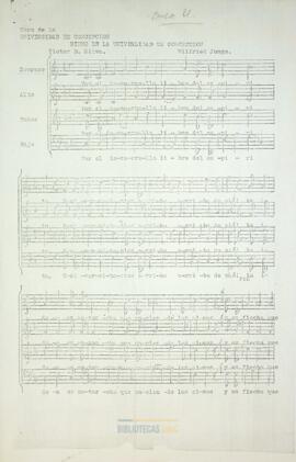 [Partitura] Himno de la Universidad de Concepción / Letra: V.D. Silva; Música: Wilfried Junge
