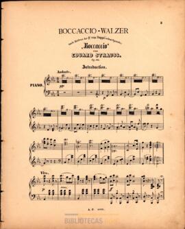 Boccaccio walzer nach Motiven der Franz von Suppé schen Operette. Op.175 Für Piano von Eduard Strauss