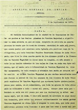 El cabildo eclesiástico le pide al rey un aumento en la renta para poder comprar ropa y trigo