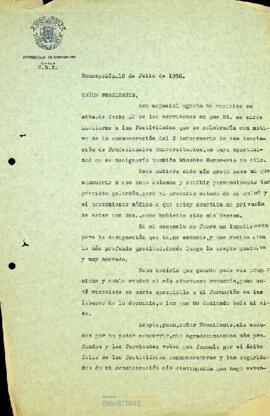 Agradecimiento de Enrique Molina por su designación como miembro honorario de la Asociación de Profesionales Universitarios de Talca