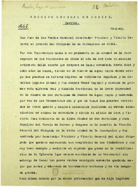Informe sobre los servicios e historia de Juan de las Ruelas