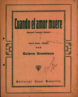 Cuando el amor muere : vals para piano