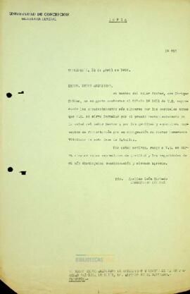 Agradecimientos de Enrique Molina Garmendia a Alfredo Luis Santiago por sus felicitaciones como Rector Honorario Vitalicio