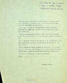 Copia textual de nota enviada por Enrique Molina Garmendia a Milton Rossell