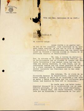 Carta de Gustavo Fricke a Ignacio González Ginouvés