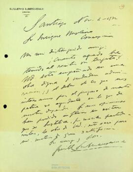 Carta de Guillermo Subercaseaux a Enrique Molina Garmendia