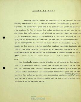 Análisis sobre "El roto chileno" y observaciones sobre el trabajo intelectual de Wilhelm Mann.